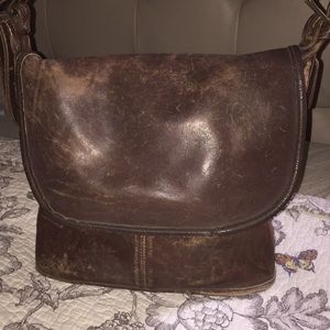 Vintage 90s Coach WEATHERED LEATHER Messenger Bag